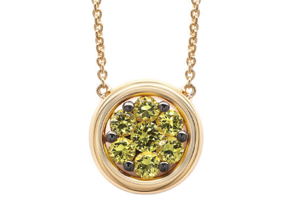 18KT YELLOW GOLD YELLOW SAPPHIRE PENDANT WITH CHAIN