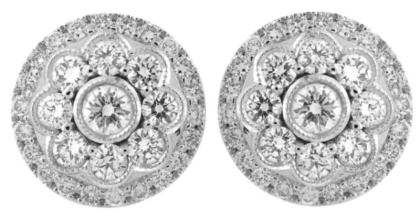 18KT WHITE GOLD DIAMOND EARRINGS