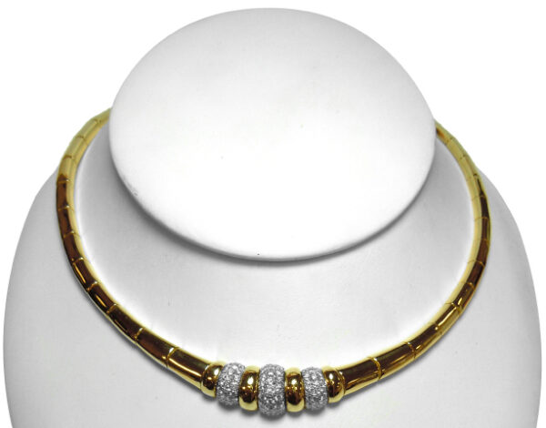 18KT YELLOW GOLD 15.5" DIAMOND NECKLACE